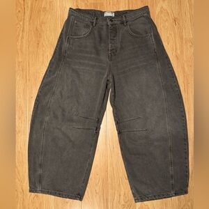 Free People Barrel Jeans - Dark Grey